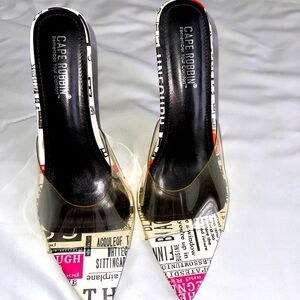 Cape Robbin Women's Black and White Printed Heels | New, NEVER WORN | Size 8.5